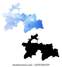 Mapa vetorial altamente detalhado. Tajiquistão.