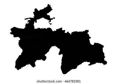 High detailed vector map tajikistan