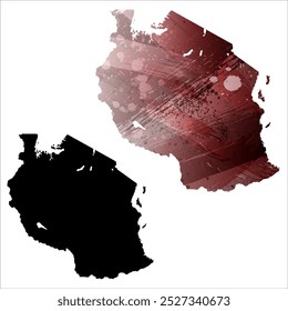 Alto mapa de Vector detallado. Tanzania.