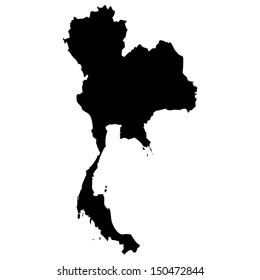 High detailed vector map - Thailand 