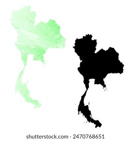Mapa de Vector detallado. Tailandia.