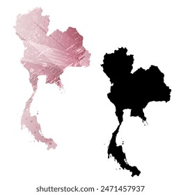 High detailed vector map. Thailand.