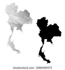 High detailed vector map. Thailand.