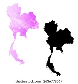 High detailed vector map. Thailand.