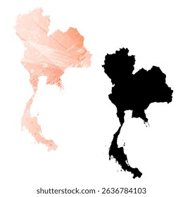 High detailed vector map. Thailand.