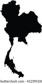 High detailed vector map - Thailand