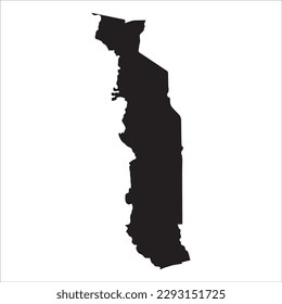 Mapa vectorial detallado alto. Togo. Nuevo mapa 2023.