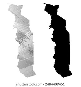 Mapa de Vector detallado. Togo.