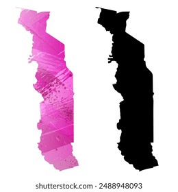 High detailed vector map. Togo.