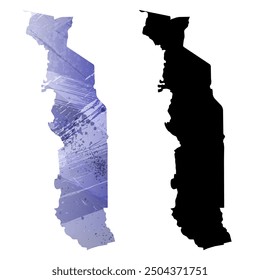 High detailed vector map. Togo.