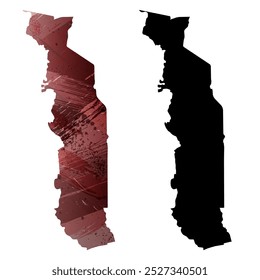 High detailed vector map. Togo.