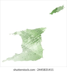High detailed vector map. Trinidad and Tobago.