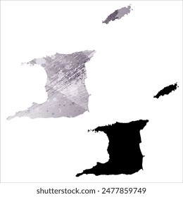 Mapa de Vector detallado. Trinidad y Tobago.