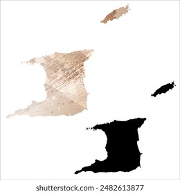 High detailed vector map. Trinidad and Tobago.