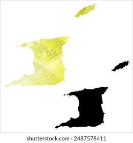 High detailed vector map. Trinidad and Tobago.