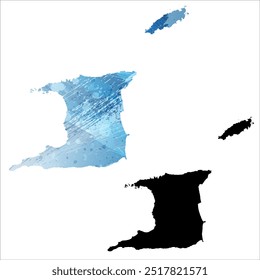 Alto mapa de Vector detallado. Trinidad y Tobago.