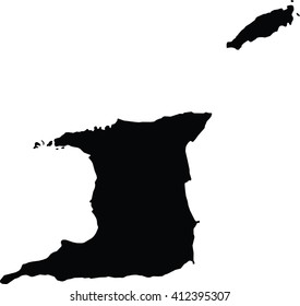 High detailed vector map - Trinidad and Tobago