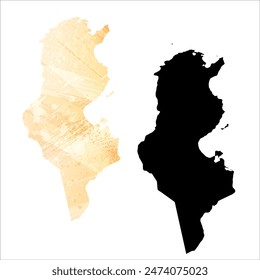 High detailed vector map. Tunisia.
