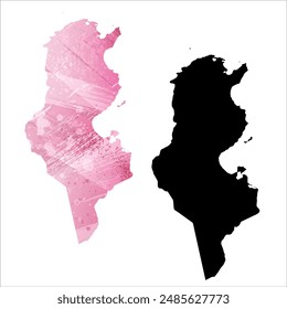 Mapa de Vector detallado. Túnez.