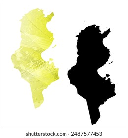 Mapa de Vector detallado. Túnez.