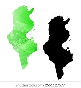 Alto mapa de Vector detallado. Túnez.