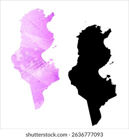 High detailed vector map. Tunisia.