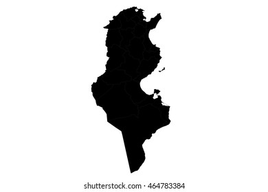 High detailed vector map Tunisia