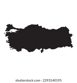 Mapa vectorial detallado alto. Turquía. Nuevo mapa 2023.