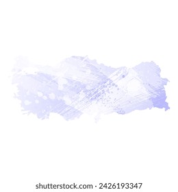 High detailed vector map. Turkey. Watercolor style. Periwinkle color. Delicate lilac color. Pastel purple.