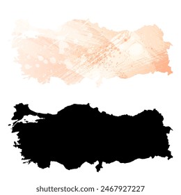 High detailed vector map. Turkey.