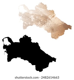 Detaillierte Karte der Vektorgrafik. Turkmenistan.