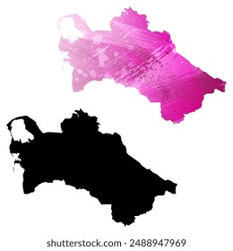 Mapa de Vector detallado. Turkmenistán.