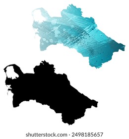 Alto mapa de Vector detallado. Turkmenistán.