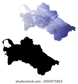 High detailed vector map. Turkmenistan.