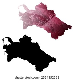 High detailed vector map. Turkmenistan.