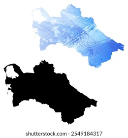 Alto mapa de Vector detallado. Turkmenistán.