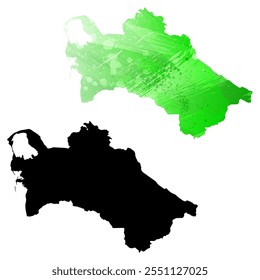 High detailed vector map. Turkmenistan.