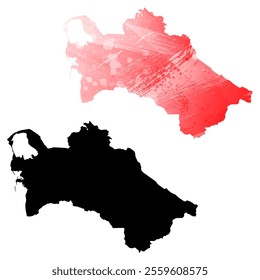 High detailed vector map. Turkmenistan.