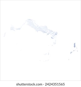 Mapa vectorial detallado. Islas Turcas y Caicos. Estilo acuarela. Color perenne. Color pastel lila. Delicado púrpura.
