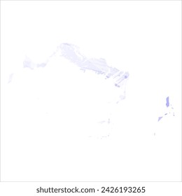 High detailed vector map. Turks and Caicos Islands. Watercolor style. Periwinkle color. Delicate lilac color. Pastel purple.