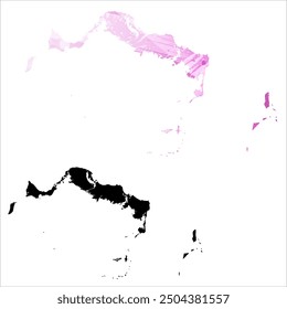 Alto mapa de Vector detallado. Islas Turcas y Caicos.