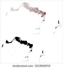 Alto mapa de Vector detallado. Islas Turcas y Caicos.