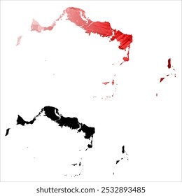 Alto mapa de Vector detallado. Islas Turcas y Caicos.