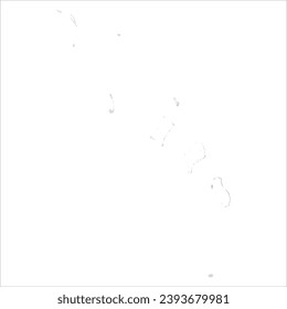 Mapa vectorial detallado alto. Tuvalu. Estilo acuarela. Agate gris.