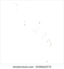 High detailed vector map. Tuvalu. Watercolor style. Beige and red color. Brown color.
