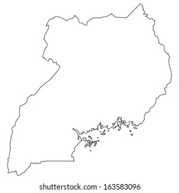 High detailed vector map - Uganda 