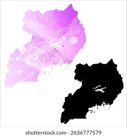 High detailed vector map. Uganda.