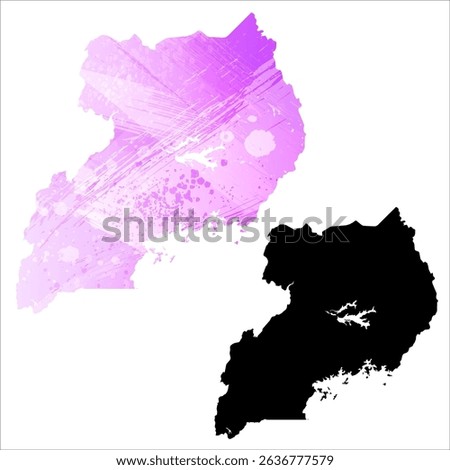 High detailed vector map. Uganda.