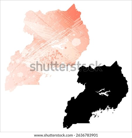 High detailed vector map. Uganda.