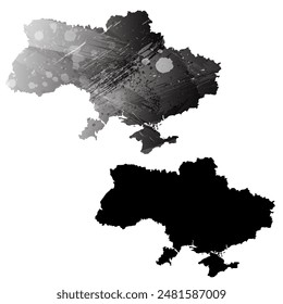 Detaillierte Karte der Vektorgrafik. Ukraine.